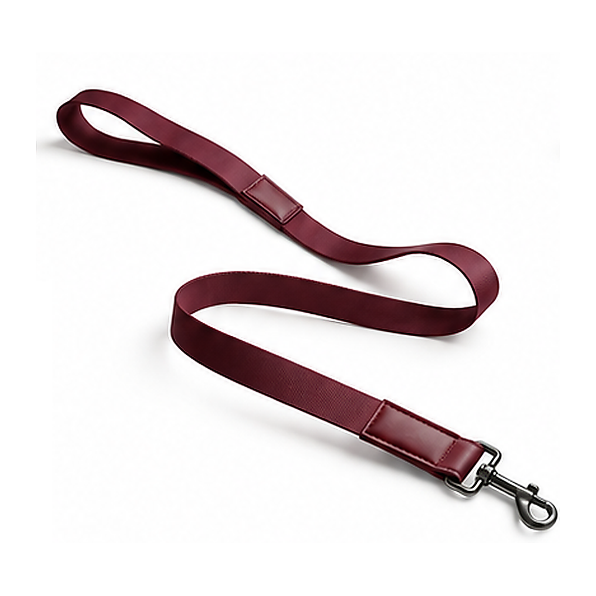 Woven Strap Leash — burgundy