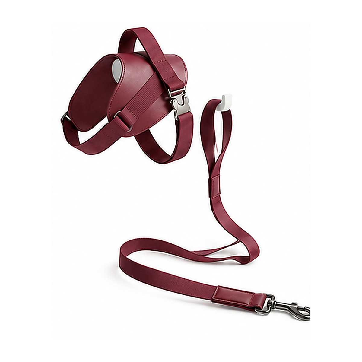Vegan Leather Saddle Harness — set burgundy