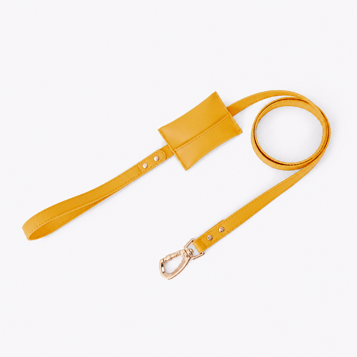 Smooth Calf Leather Harness with the matching leash, in yellow