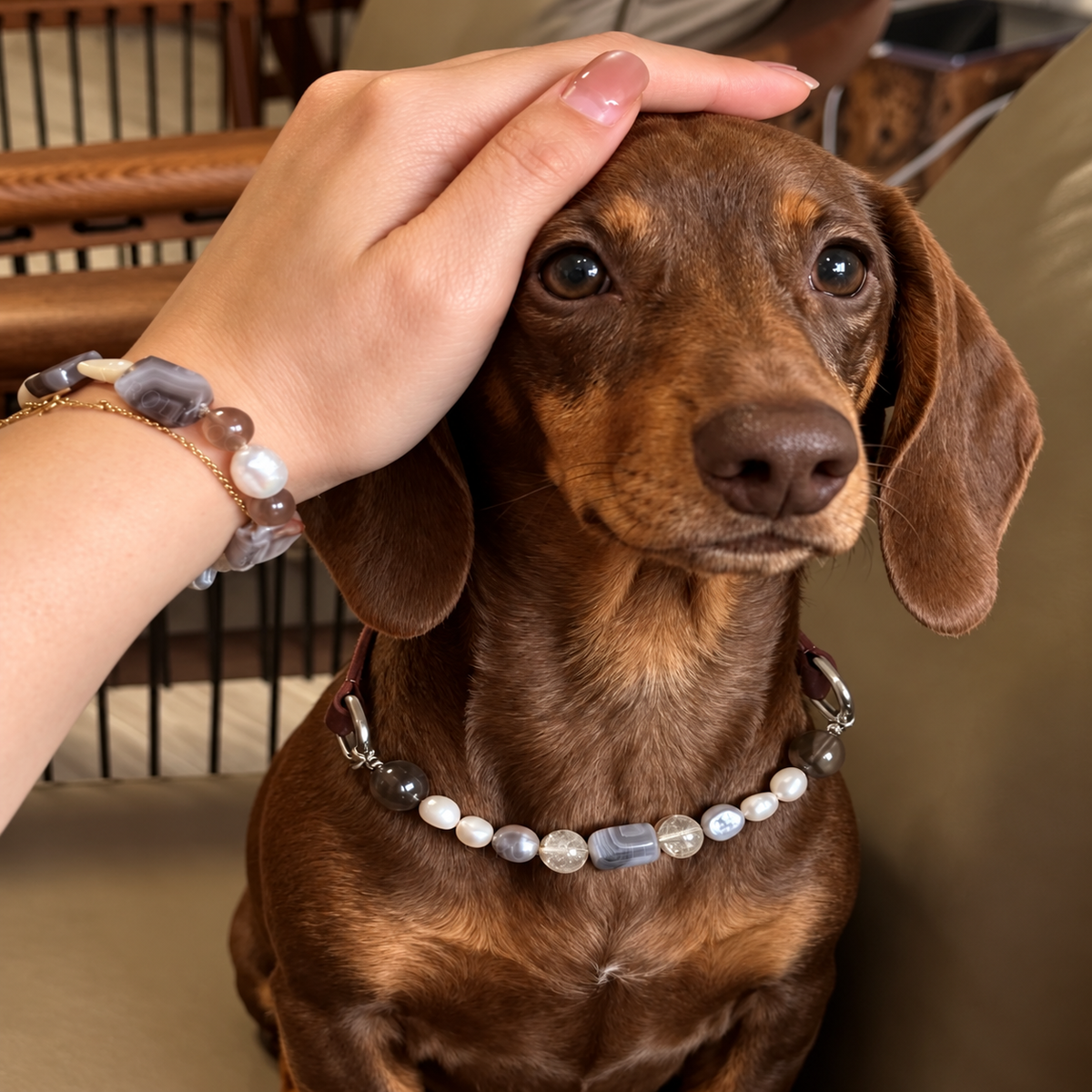 Beaded Leather Collar, photo 5