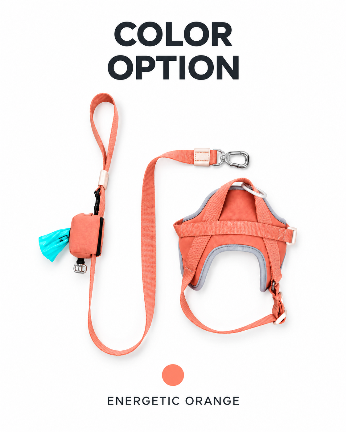 Reflective Harness & Leash Set — orange